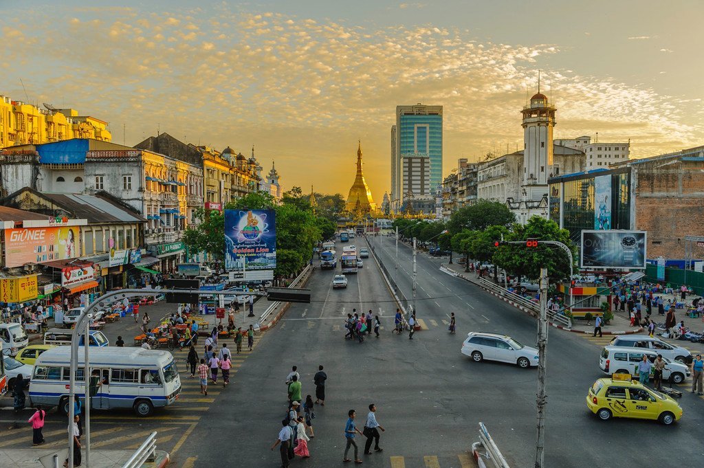 A street in downtown Yangon, Myanmar. (file photo)